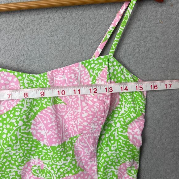 Lilly Pulitzer McCallum Dress Limeade Cheat Ya Print Floral Preppy Beachy SZ 6 - Picture 5 of 10